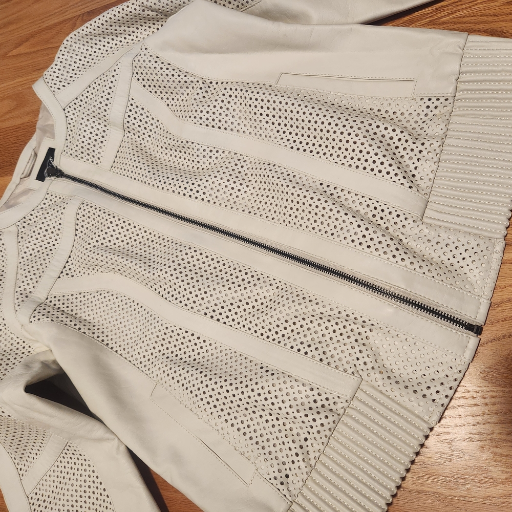 Stylish Cream Perforated Jacket